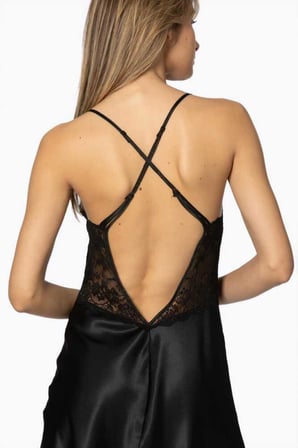 Pierre Cardin 2li Siyah Saten Kısa Gecelik Sabahlık 4300
