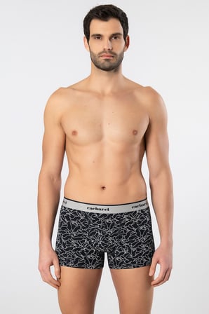 Cacharel Erkek Desenli Likrali Boxer 3'lü Paket 1339/Lacivert 7