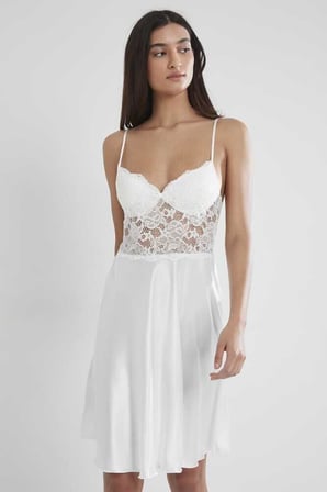 Pierre Cardin Ekru Sütyen Kaplı Sabahlık Gecelik Set 4265