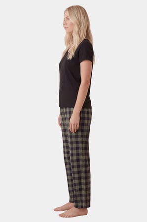 Türen Kadın Ekoseli Pijama Takım T3618/Yeşil