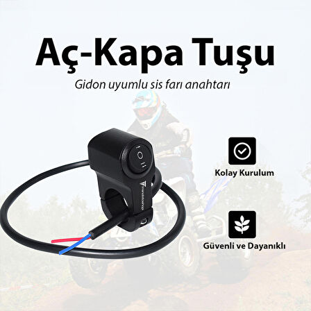 Universal Motosiklet Açma Kapama Düğmesi Gidon Bağlantılı Aç Kapa Tuşu