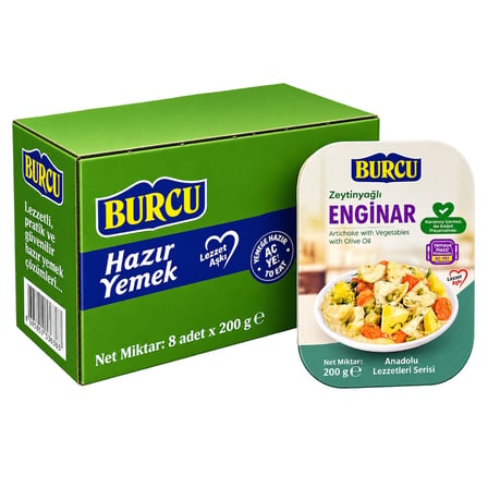 Burcu Zeytinyağlı Yaprak Sarma - Enginar - Kuru Patlıcan Dolma 200 gr 24 lü Set