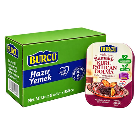 Burcu Zeytinyağlı Yaprak Sarma - Enginar - Kuru Patlıcan Dolma 200 gr 24 lü Set