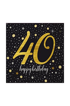 IŞILTILI DOĞUM GÜNÜ 40 YAŞ PEÇETE 20'Lİ