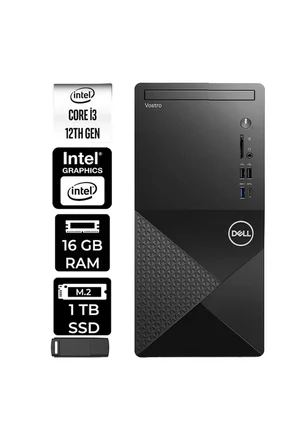 Vostro 3030MT Core i3 12100 16GB RAM 1TB SSD FreeDOS N6001VDT3030MTP302 Masaüstü Bilgisayar + PER4 USB Bellek