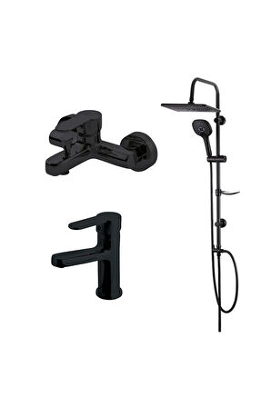 Domino Siyah Banyo,Lavabo Bataryası,Bold Duş Ünitesi 910530B-971521B-971511B