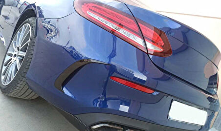 Mercedes W205 2015-2020 Coupe Uyumlu Arka Tampon Bıçakları (Piano Black)