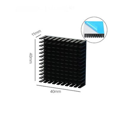 Alüminyum Soğutucu Heatsink 40x40 Peltier Uyumlu Termal Çift Taraflı Bantlı