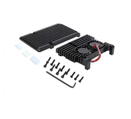 Raspberry Pi 4 Alüminyum Soğutucu Kasa - Çift Fanlı