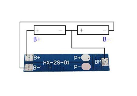 2S 3A 7.4V BMS Koruma Kartı Lityum Batarya 18650 Li-ion Lipo Protection Module