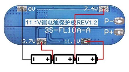 3S 10A 12.6V BMS Koruma Kartı Lityum Batarya 18650 Li-ion Lipo Protection Module