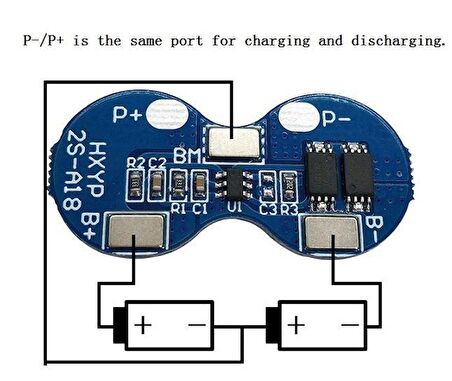 2S 4A 7.4V BMS Pil Koruma  Kartı 18650 lityum Li-ion Batarya - HXYP-2S-A18