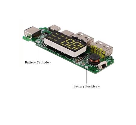 Çift USB 5V 2.4A Ledli Micro Type-C Powerbank Modülü