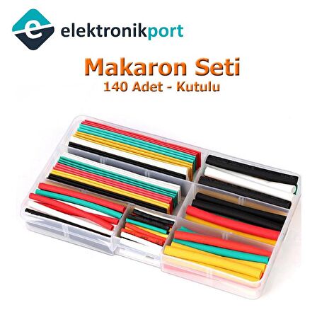 Makaron Seti 140 Adet Kutulu (Isı Polyolefin Shrink Boru) Yüksek Kalite 5 Renk