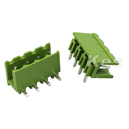4 Pin Geçmeli Klemens 90' Erkek 5.08mm Yeşil