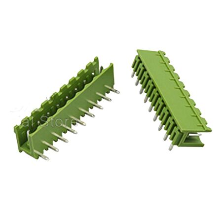 10 Pin Geçmeli Klemens 90' Erkek 5.08mm Yeşil