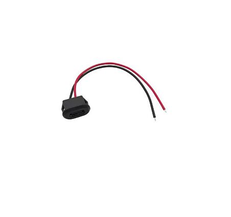 USB Type-C Konnektör Siyah Jack Dişi Type-C Kablolu
