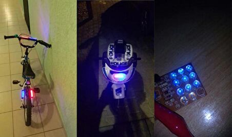 Çakarlı Lamba Devre Kiti Kendin Yap DIY Mavi - Kırmızı Demonte NE555 + CD4017