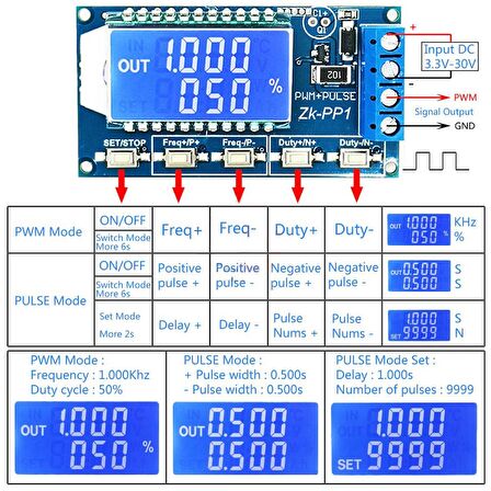 1Hz-150Khz Lcd Ekranlı Sinyal Jeneratör Modülü