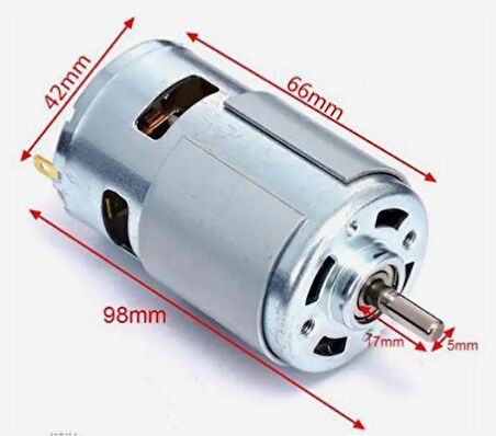 RS 775 DC Motor Rulmanlı 12-36 Volt 3000 RPM Şarjlı Matkap – CNC Motoru