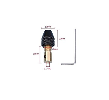 El Matkabı Yapımı 3.17mm Mil Uyumlu Mini Mandren