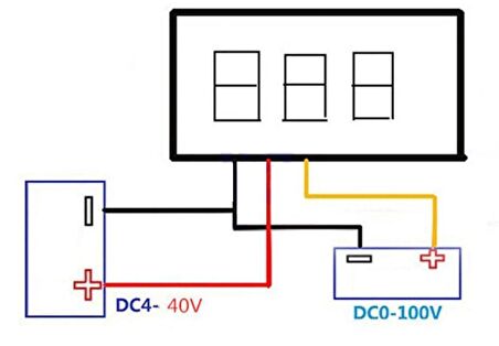 Dijital Voltmetre DC 0-100V 0.28 inç Kırmızı