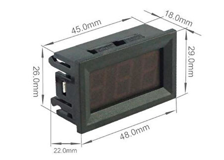 Voltmetre DC 0-30V Panel Tip Dijital Kırmızı 0.56 inch