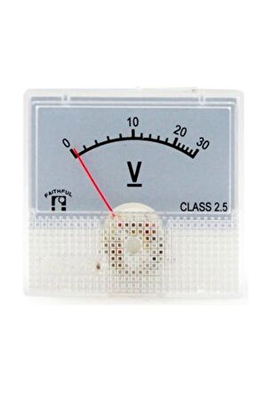 Voltmetre Analog 0-30V DC Gösterge 45x48mm