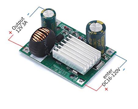 16-120V TO 12V 3A Voltaj Düşürücü Regülatör Modülü
