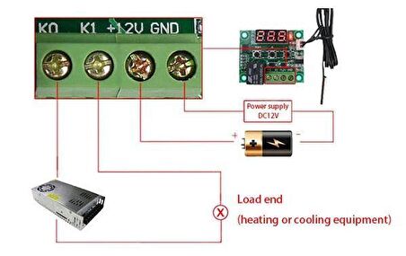 W1209 Dijital Termostat Sıcaklık Kontrol Devresi Sensörlü