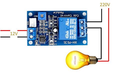 XH-M131 Ldr Işık Kontollü Röle 5V Gündüz Gece Algılayıcı Röle Kartı