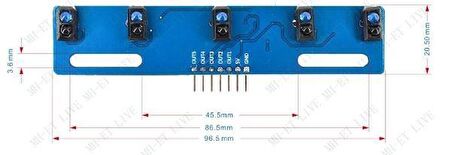 TCRT5000L 5 Kanal Kızılötesi Sensör Modülü 5'li Çizgi İzleyen Sensör Arduino