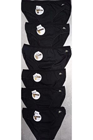 Kadın Siyah 6'ı Paket Likralı Modal Külot 1850-s
