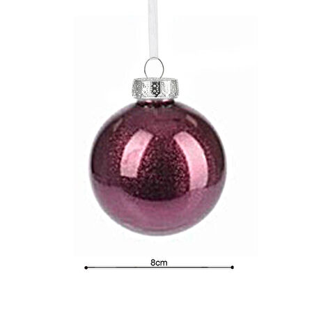 Yılbaşı Topu Koyu Kırmızı 8cm