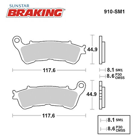 YARI METALİK FREN BALATASI / SUZUKI / UH 200 BURGMAN / 200cc / ÖN  / 2007-2008-2009-2010-2011-2012-2013-2014-2015-2016-2017-2018-2019-2020