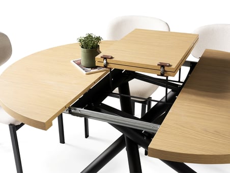 Truva Gala Yuvarlak Açılır MDF Mutfak Masa Sandalye Takımı 104cm