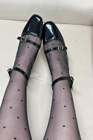 Günlük Kadın Kare Burunlu Ayarlanabilir Tokalı Arkası Açık Kalın Baretli Kısa Topuklu Ayakkabı 911