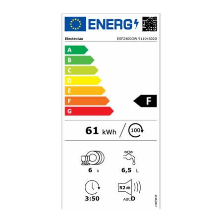 Electrolux ESF2400OW Kompakt Solo Bulaşık Makinesi, 6 Program, 6 Kişilik 