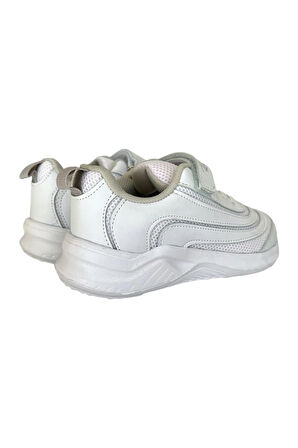 Çocuk Bağcıklı Cırtlı Spor Ayakkabı BEYAZ