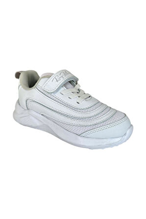 Çocuk Bağcıklı Cırtlı Spor Ayakkabı BEYAZ