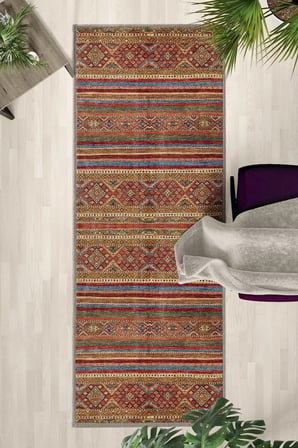 Modern Dijital Baskı Yıkanabilir Kaymaz Yolluk Halı Vizon