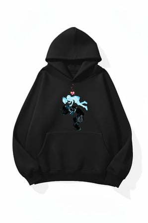 Unisex Yumuşak Dokulu İki Ruh Bir Arada Baskılı Tasarım Oversize 3 İplik Hoodie Sweatshirt