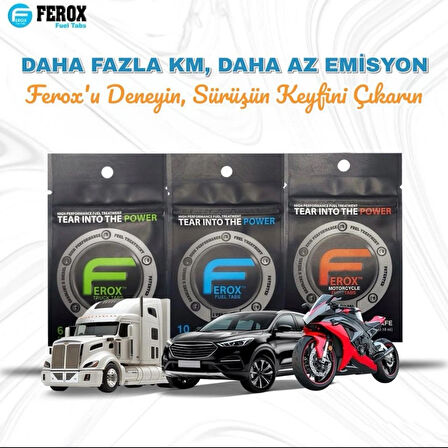 Ferox Fuel Tabs Aracınız için Yakıt Tasarruf Tableti 1 Adet Tablet 75 Litre içindir - 1O ADET TABLET