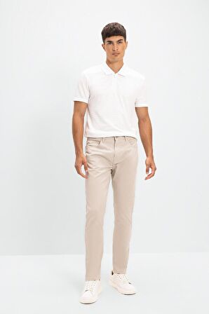 DeFacto Chino Kanvas Pantolon Slim Fit Dar Kesim Pamuklu Esnek Dar Paça C9441AX24AUBG170
