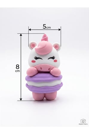 Unicorn Makaron Figürlü Silgi - Mor Makaronlu Sevimli 3D Çocuk Kırtasiye Ve Okul Silgisi