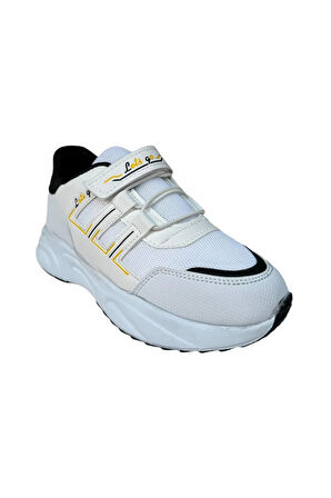 Çocuk Akıllı Bağcık Cırtlı Spor Ayakkabı BEYAZ