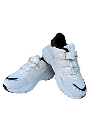 Çocuk Akıllı Bağcık Cırtlı Spor Ayakkabı BEYAZ