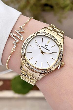 Daniel Klein DKISTE879 Gold Renk Kadın Kol Saati ve Bileklik