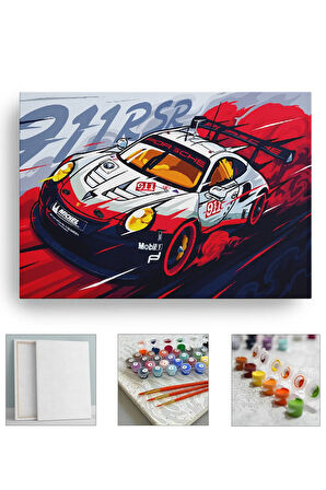 Sayılarla Boyama Tuval Seti Fırça Boya Dahil (Çıtalı) 40x50 CM - 911