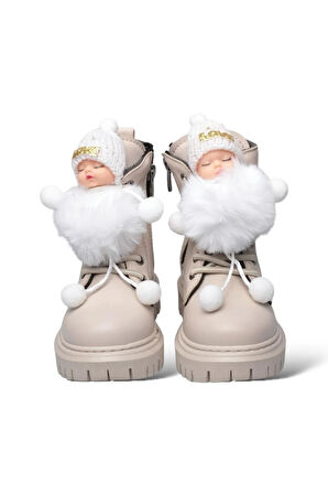 Ortopedik Fermuarlı Oyuncaklı Soğuk Geçirmez Günlük Kız Çocuk Botu BEJ